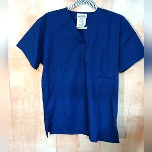 UA Scrubs Blue Short Sleeve V-Neck Top